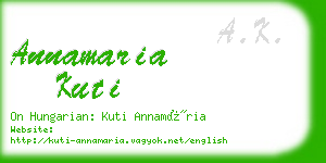 annamaria kuti business card